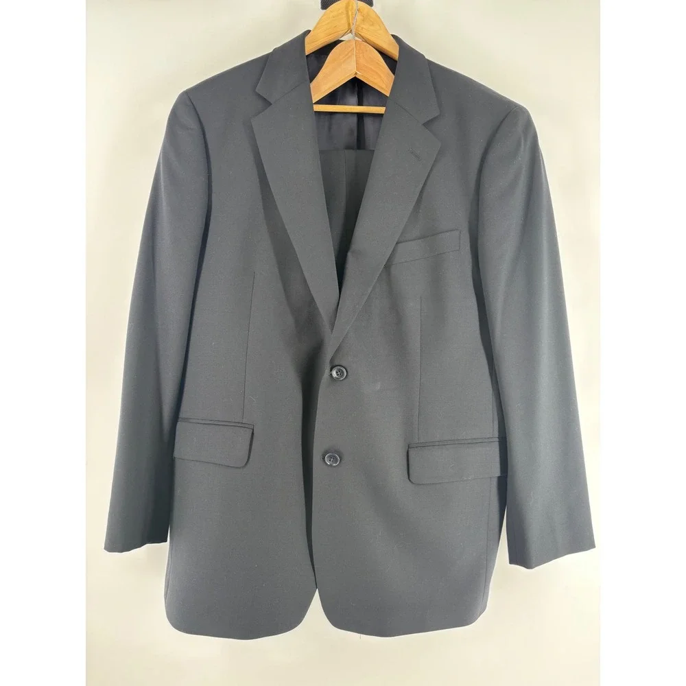 Brooks Brothers 346 Suit Men 43R 36x31 Black Stretch Wool Two-Piece Classy